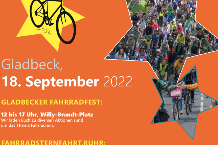 Plakat zur Fahrradsternfahrt nach Gladbeck Plakat zur Fahrradsternfahrt nach Gladbeck